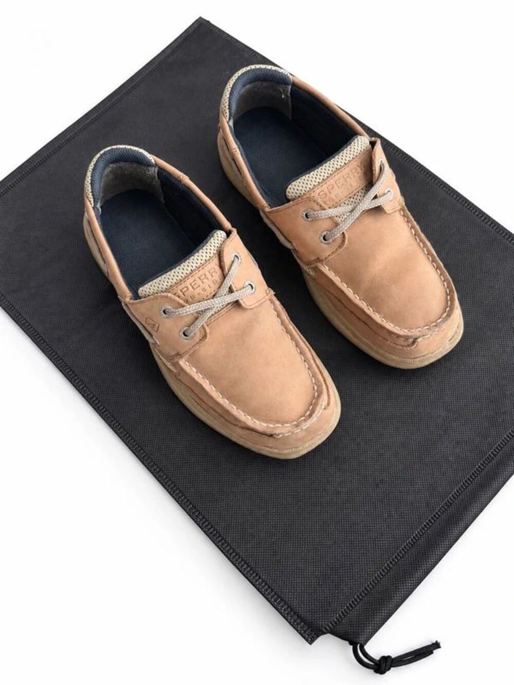 Sperry Top-Sider Billfish Boys 4M Tan Leather Mesh Boat Shoes YB46122A